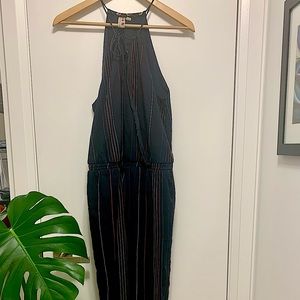 Dolan collection striped jumpsuit, full length.